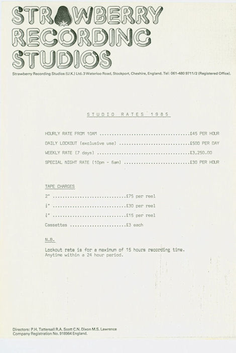 1985 Rates List